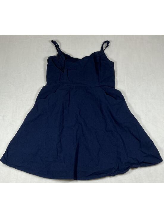 Market & Spruce Dresses & Skirts - Market & Spruce Navy Blue Linen Cotton Spaghetti Strap Dress Size M